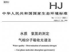 生態(tài)環(huán)境部發(fā)布：水質(zhì) 氨氮的測(cè)定 氣相分子吸收光譜法(征求意見(jiàn)稿)