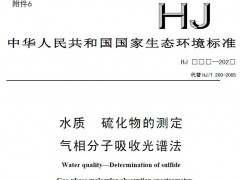 水質(zhì) 硫化物的測(cè)定 氣相分子吸收光譜法(征求意見(jiàn)稿) 內(nèi)容摘錄